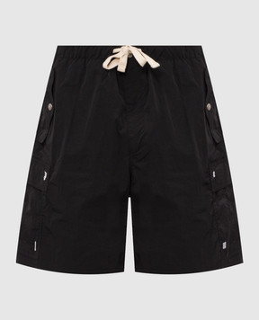 Palm Angels Black Palm Cargo Shorts PAMCS002FB001