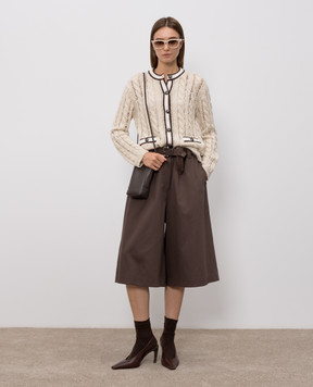Brunello Cucinelli Beige cardigan with wool and cashmere MGT352206P