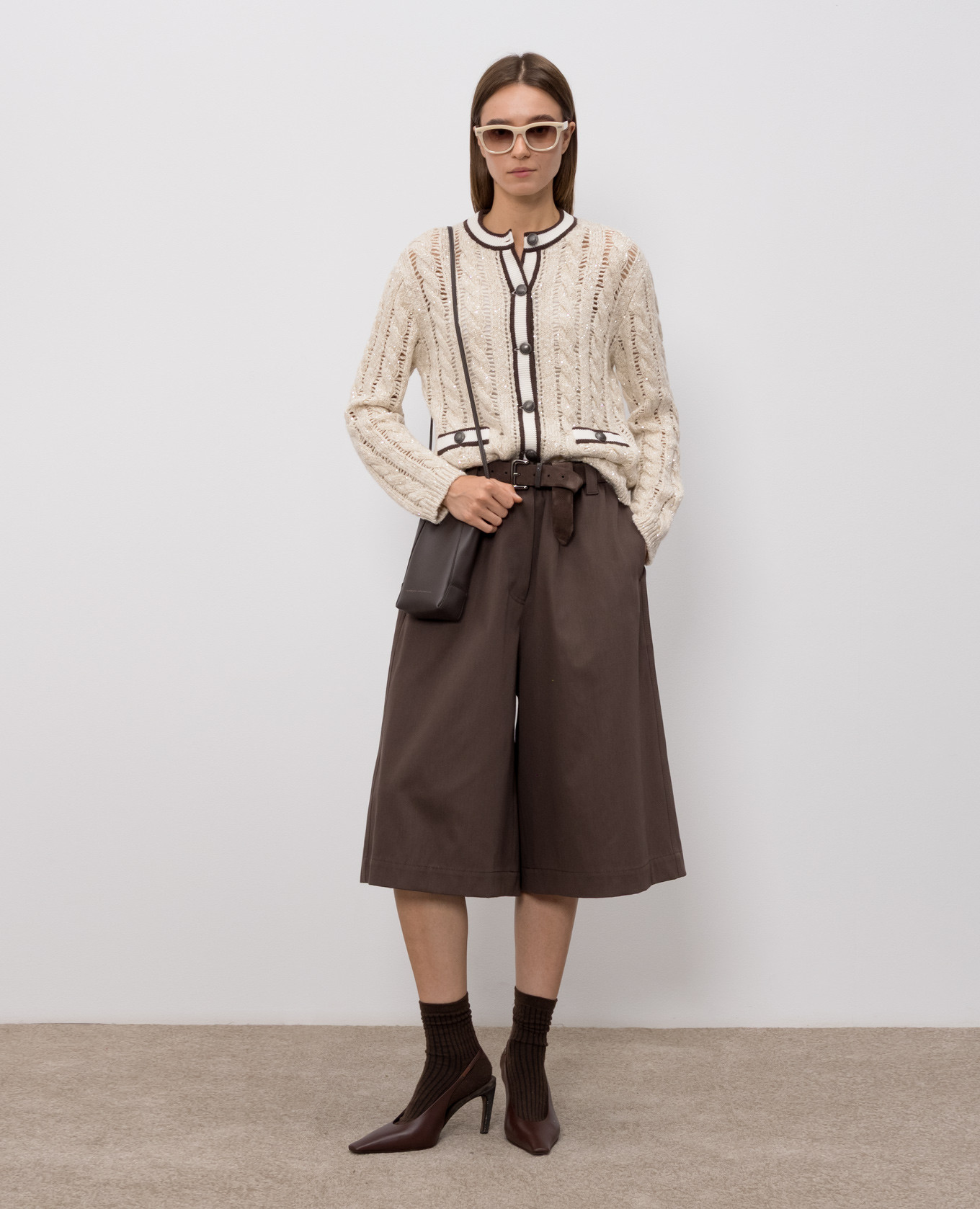 

Beige cardigan with wool and cashmere Brunello Cucinelli