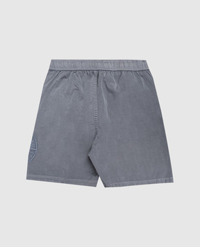 Stone Island Children's blue shorts with embroidered emblem L1S16B100001S00431012