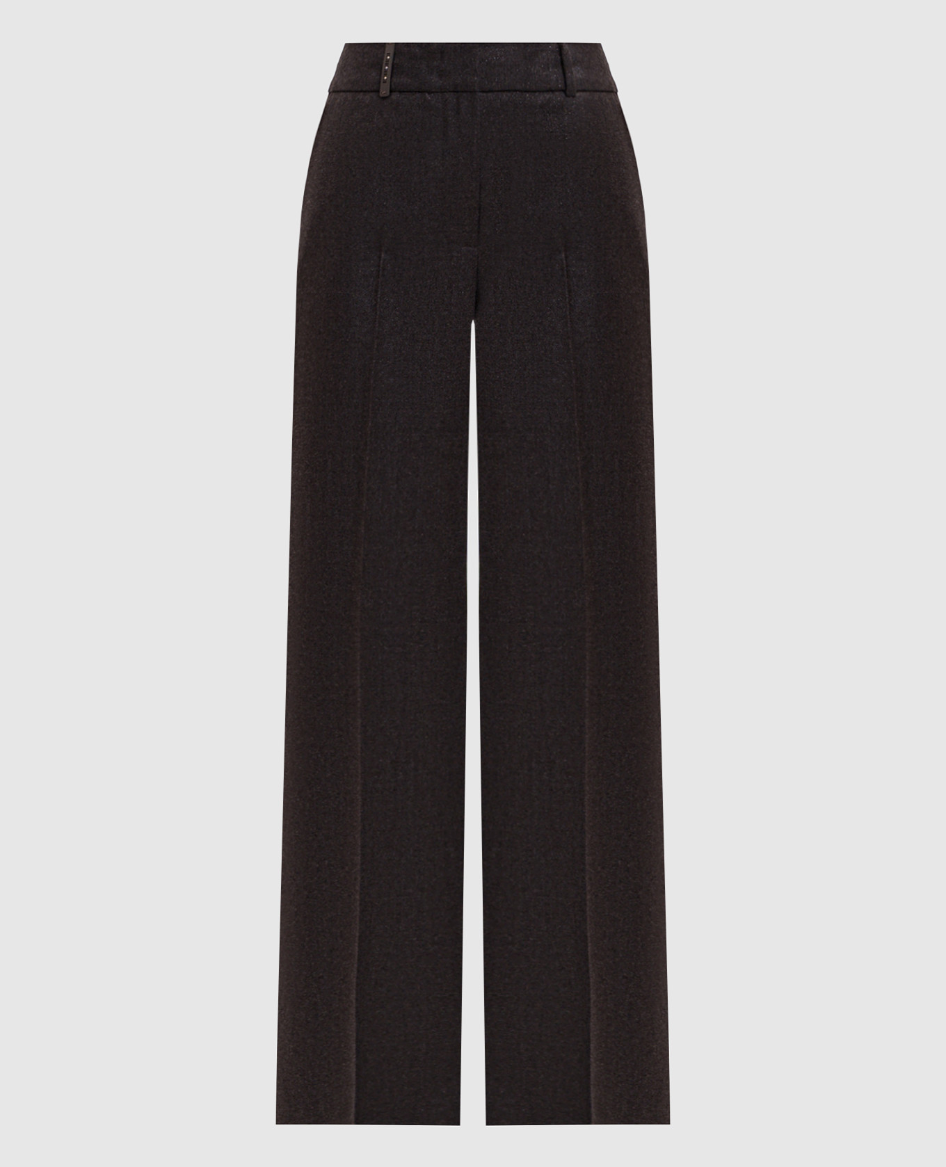 Brown wool pants with lurex