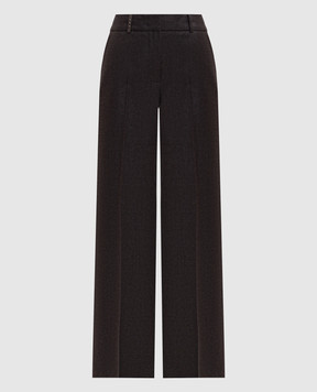 Peserico Brown wool pants with lurex A0433503359