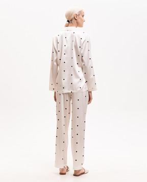 Dore & Rose Ivory silk polka dot pajamas SILKPJSET
