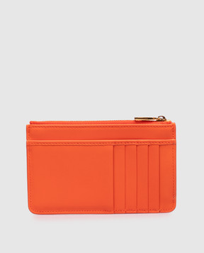 Dolce&Gabbana Orange leather cardholder with metal plate BI1261A9S25