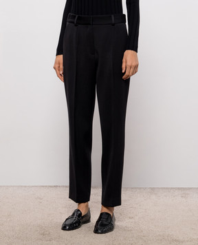 Kiton Black wool and cashmere pants D62107K04B70