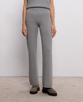 Peserico Gray wool pants with lurex A94116F129U470