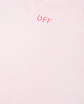 Off-White Children's pink T-shirt with logo print 44GAA001S26J006