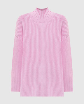 Twinset Pink wool sweater with logo 252AT3140