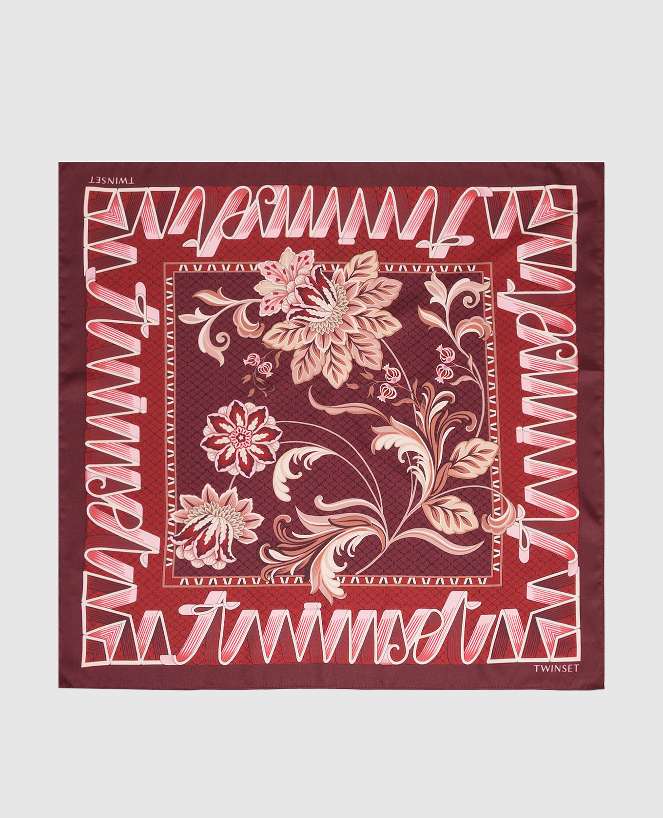 Burgundy print scarf