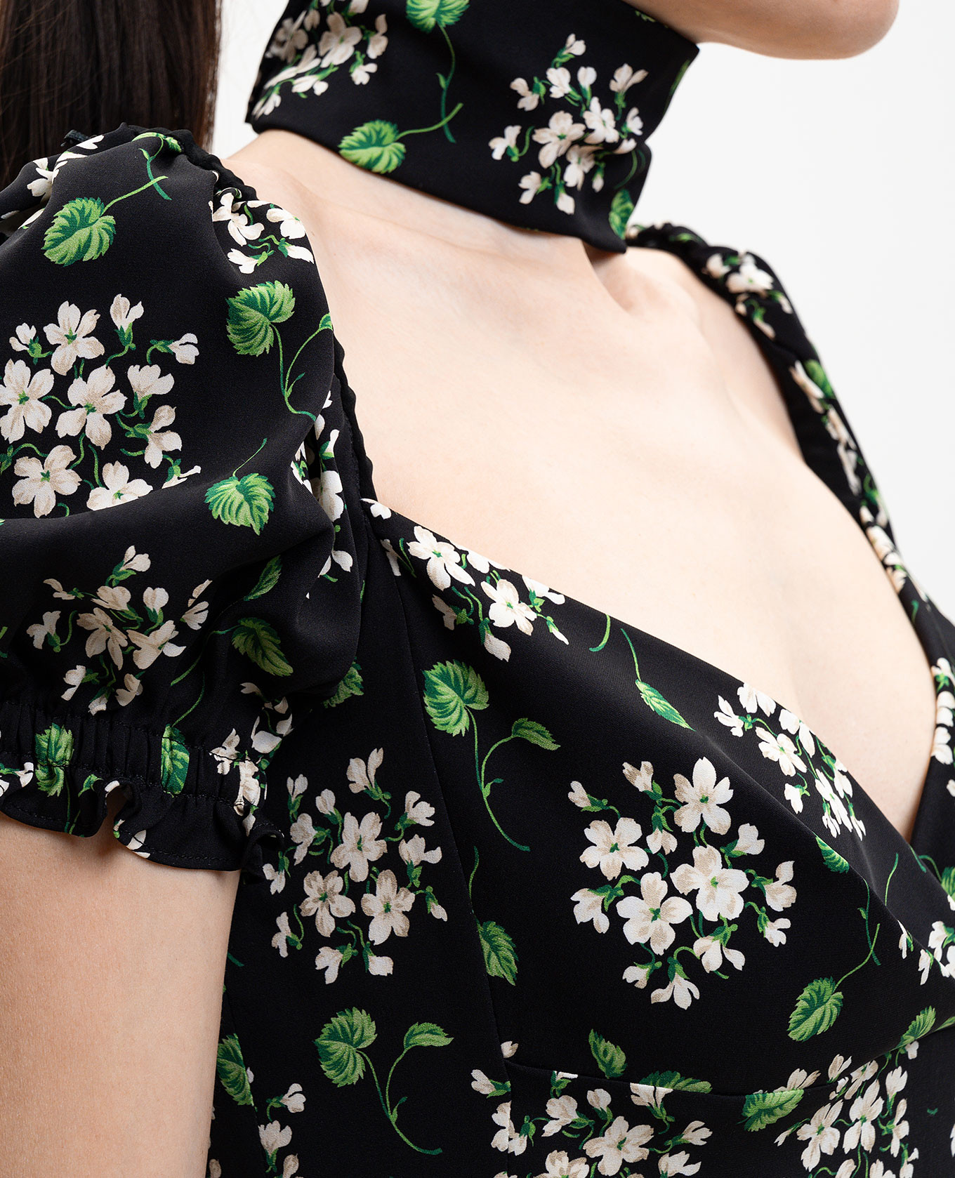 

Black printed silk mini dress Dolce&Gabbana