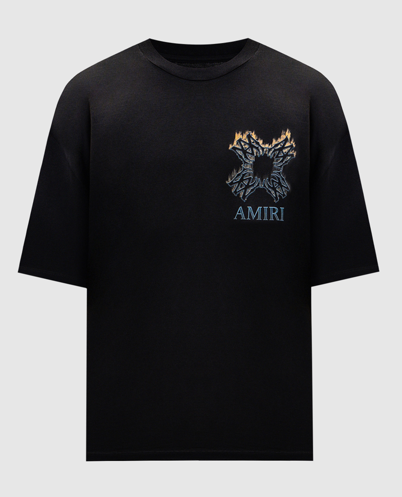 

Black Flames T-shirt with logo print AMIRI