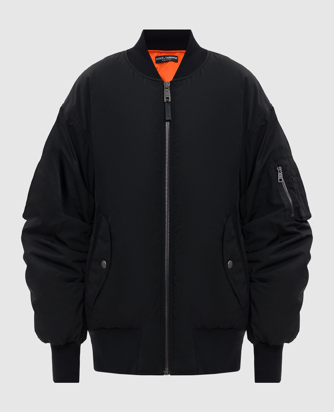 

Black bomber jacket with drape Dolce&Gabbana