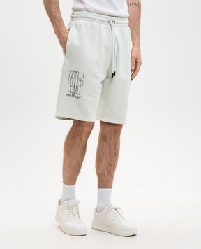 Off-White Green shorts with Double Arrow print 44MCI013S26F004