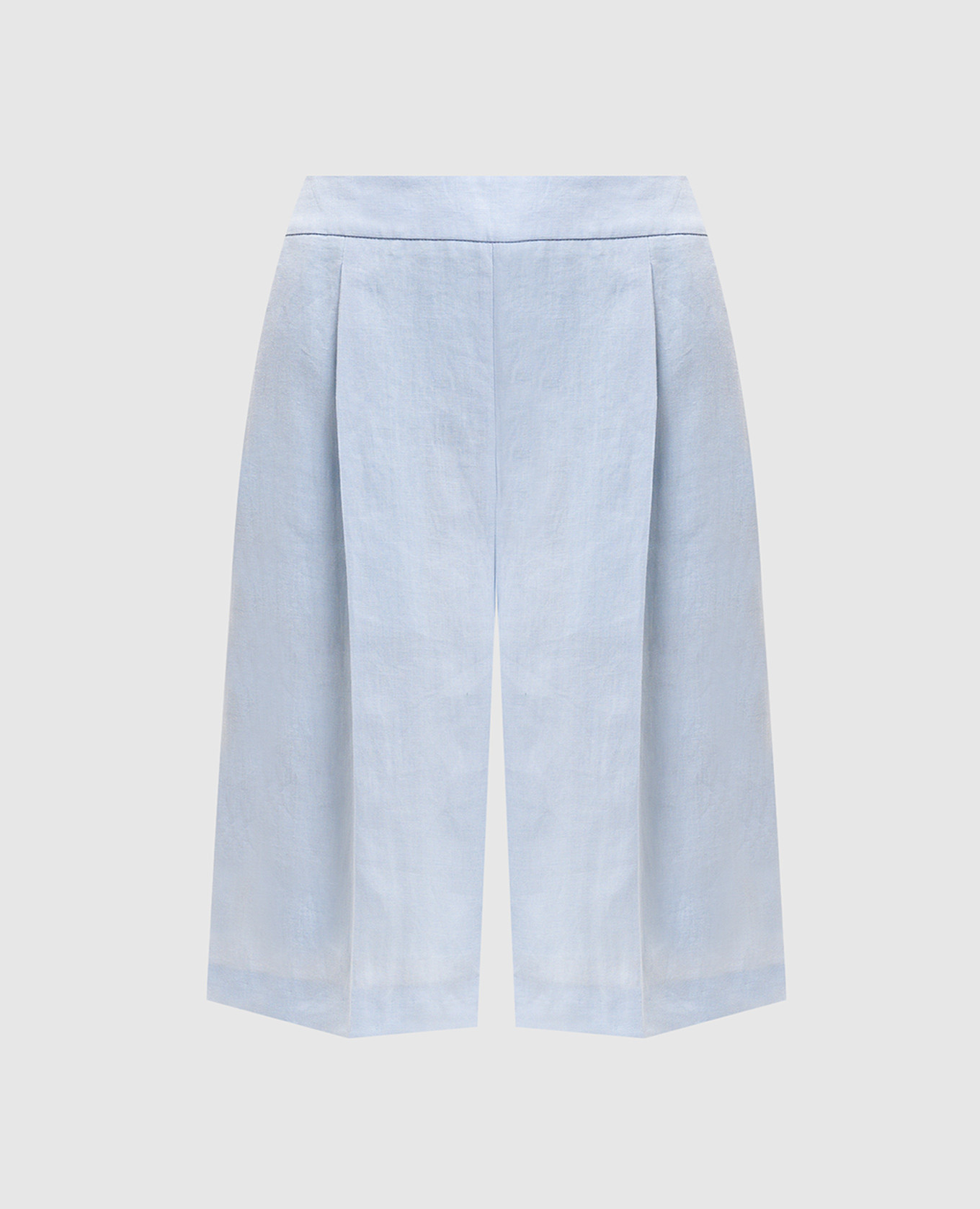 Blaue Leinen-Bermudashorts