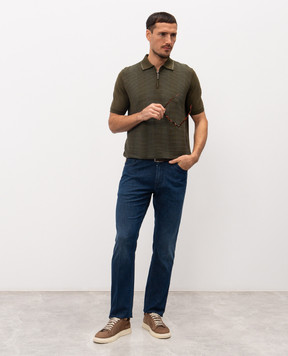 Stefano Ricci Green polo with silk K818104P31F26170