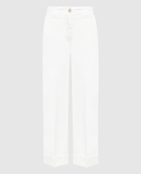 Peserico White pants with lapels M04998T2300800