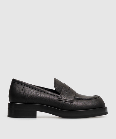 Black leather loafers TRUDI