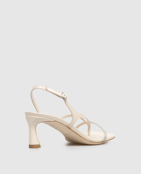 Peserico Beige leather sandals with a monil chain E39737C0RCC844