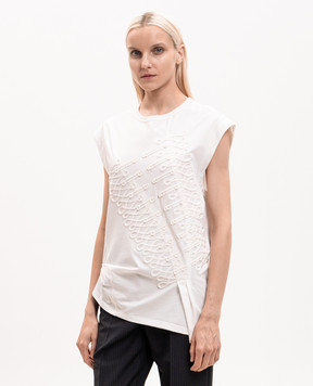 Alexander McQueen Ivory asymmetric top 871132QZARW
