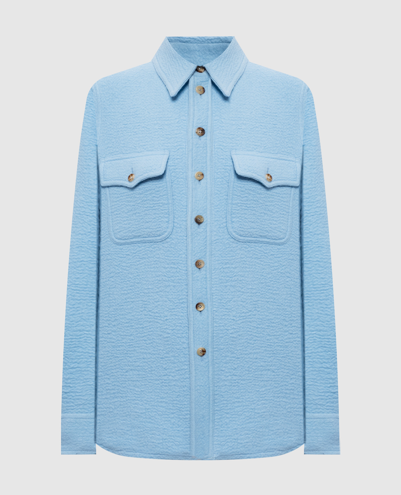 John Austin blue cashmere shirt jacket