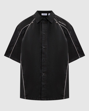 Off-White Black shirt with logo embroidery 44XGG01IS26F001