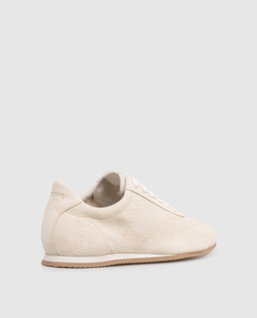 Toteme Beige suede sneakers with logo patch 262WAS0324LE0027