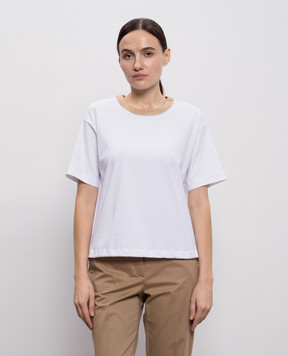 Peserico White T-shirt with drawstring A06737J00070B