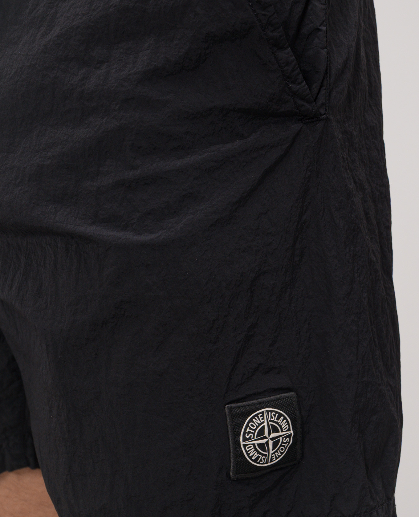 

Black swim shorts with patch Stone Island