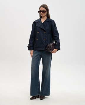 Twinset Blue cropped trench coat 261TP2231