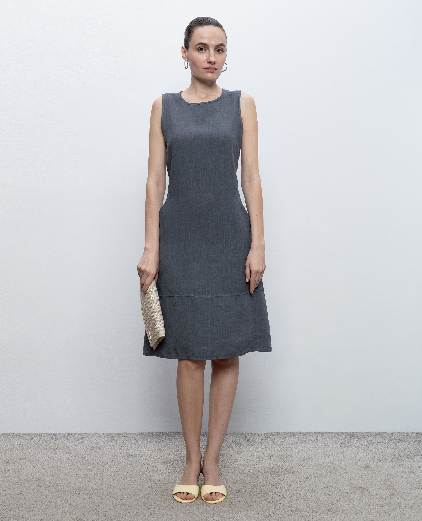 

Gray linen dress Peserico, Grey