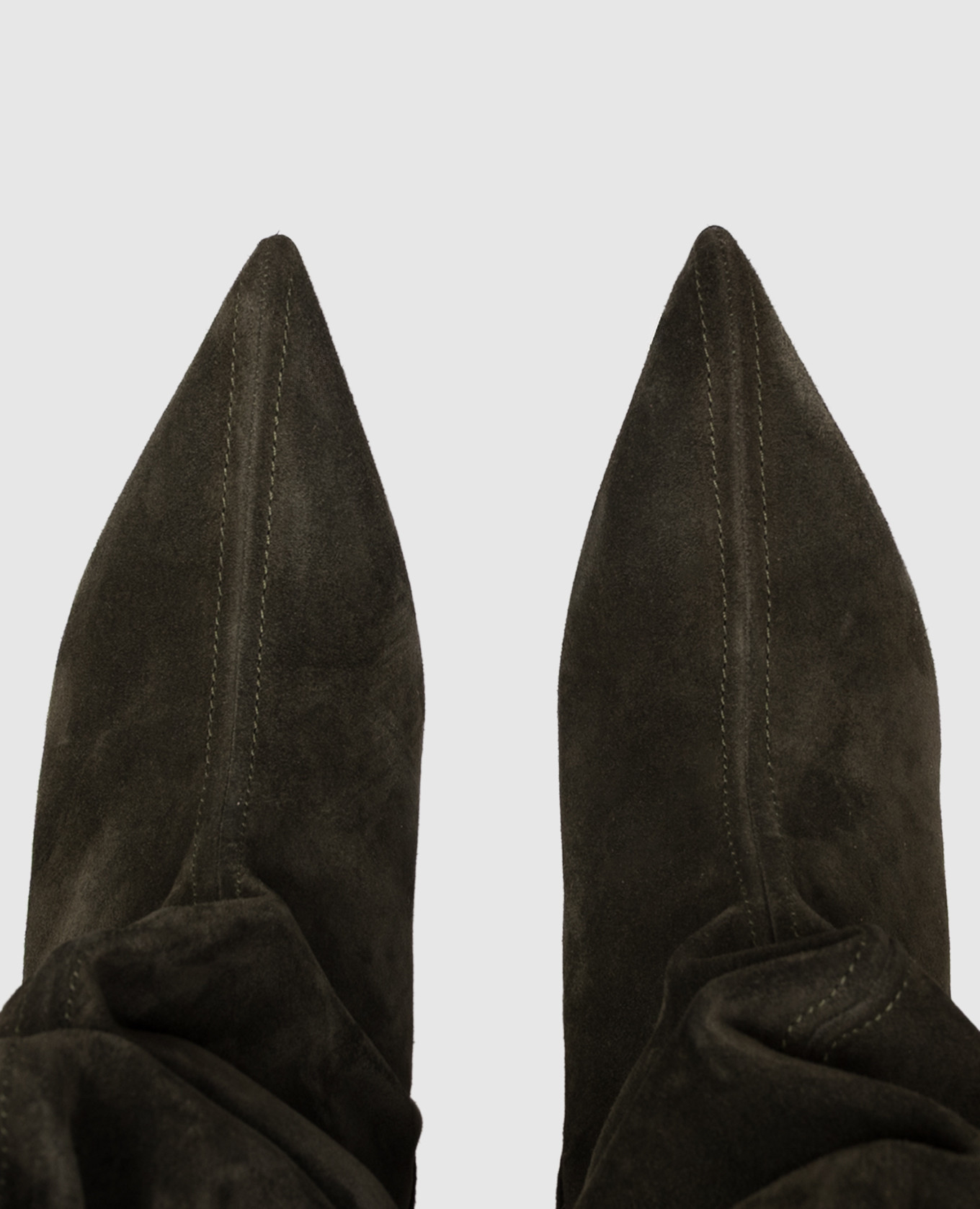 Green suede wedge ankle boots Balmain 4