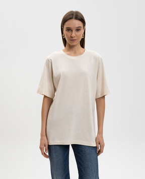 Khaite Allen beige silk t-shirt 24464219