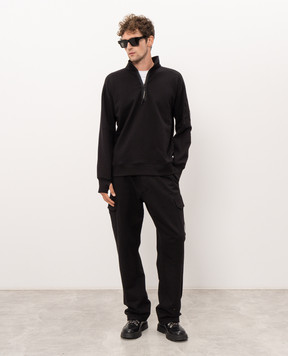 C.P. Company Black sweatshirt with logo patch MSS033A005086W
