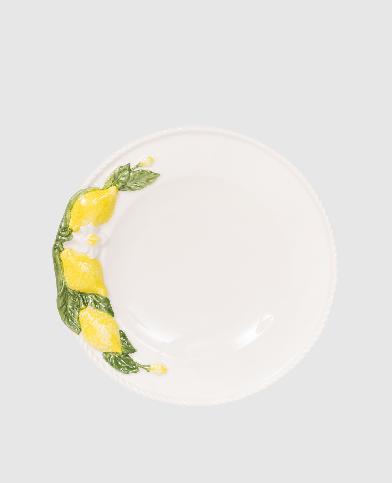 

White ceramic salad plate Lemons Les Ottomans