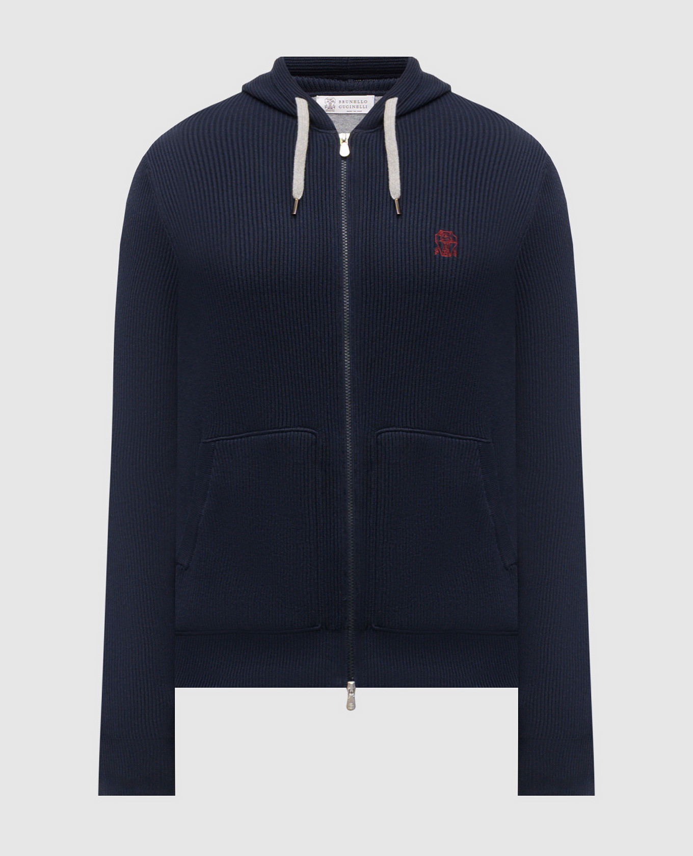 Blue sports jacket with embroidered emblem