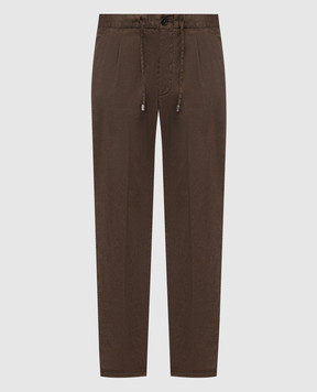 Enrico Mandelli Brown linen pants GYM02B5654