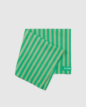 Pip Studio Set of green Stripes serving napkins with logo 51067035