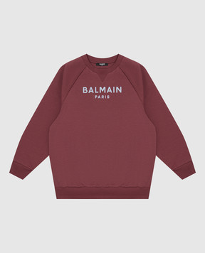 Balmain Children's burgundy sweatshirt BZ4I50Z3728610