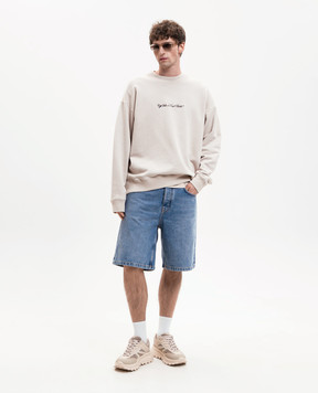 Off-White Beige sweatshirt with Script Arrow embroidery 44MBA054S26F001