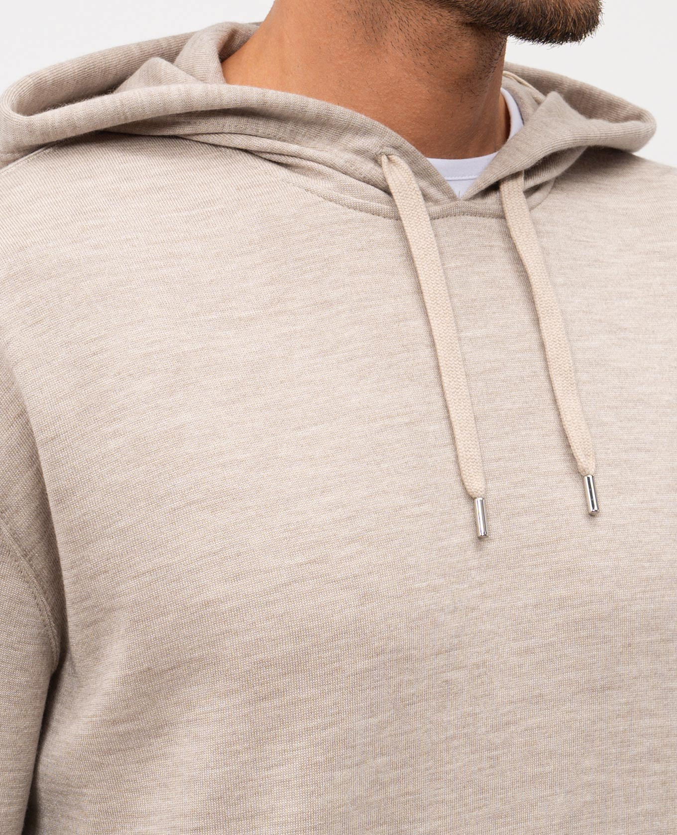 

Beige melange cashmere and silk hoodie Brunello Cucinelli