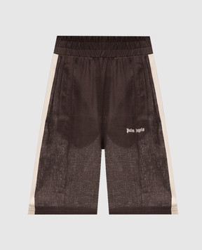 Palm Angels Brown linen shorts PMCB05CS26FAB001