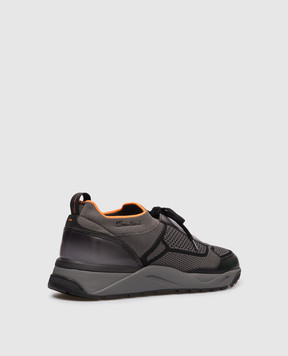 Santoni Grey combination sneakers with logo MBIO22135ANETZNP
