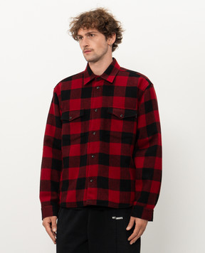 Vetements Red checked wool shirt jacket MH27SH066RCm