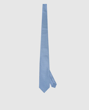 Stefano Ricci Blue silk tie with contrasting pattern CH35030