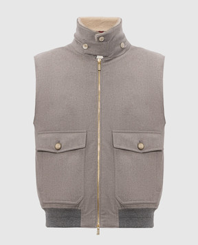 Brunello Cucinelli Grey wool down vest MM4701624