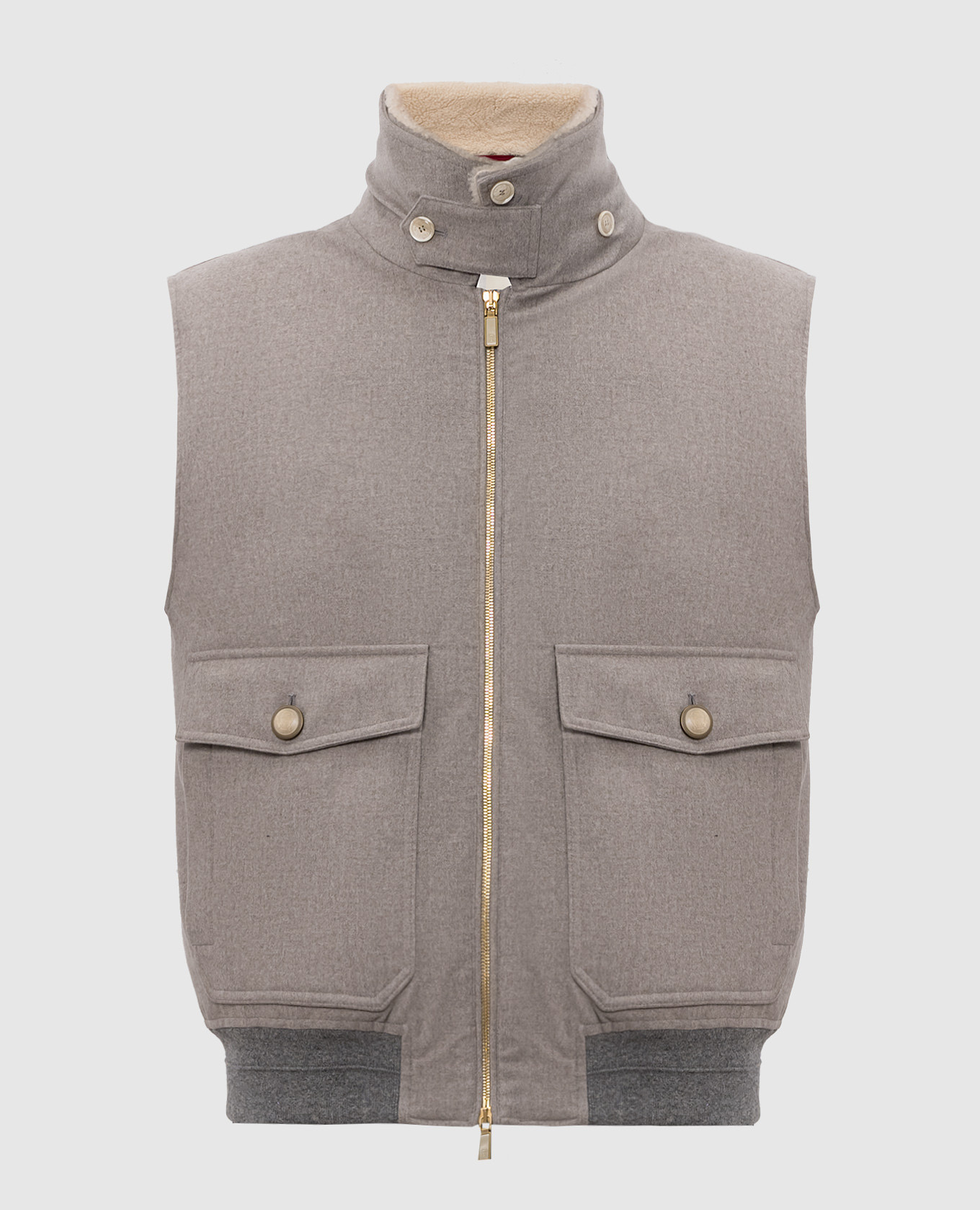 Grey wool down vest