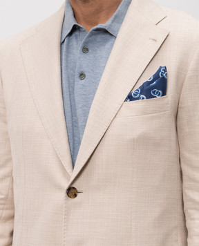 ISAIA Blue silk pacha scarf FZOOO5FZ802