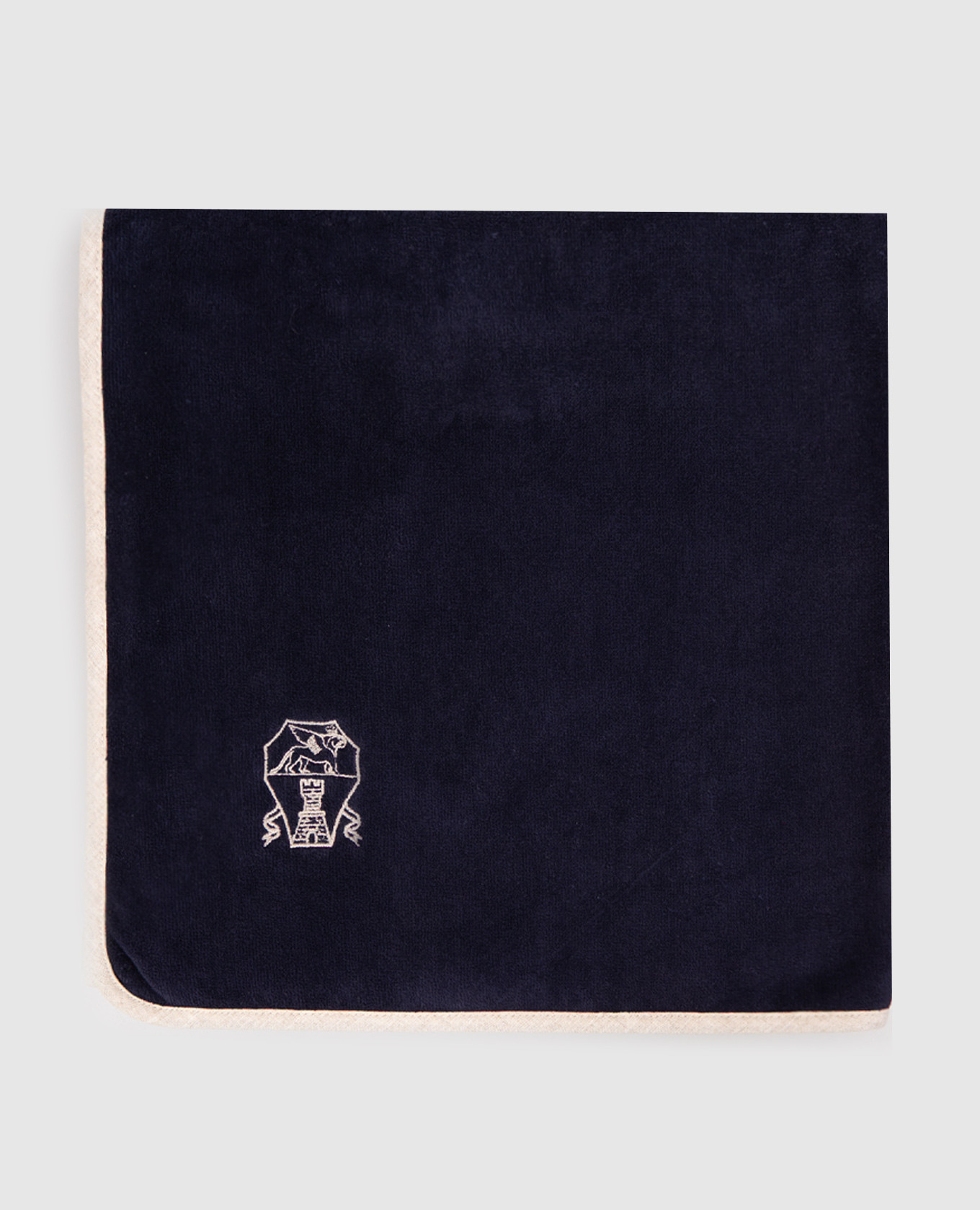 Set of blue terry towels with logo embroidery 60x90