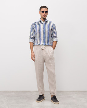 ISAIA Striped linen shirt CAM196C1075