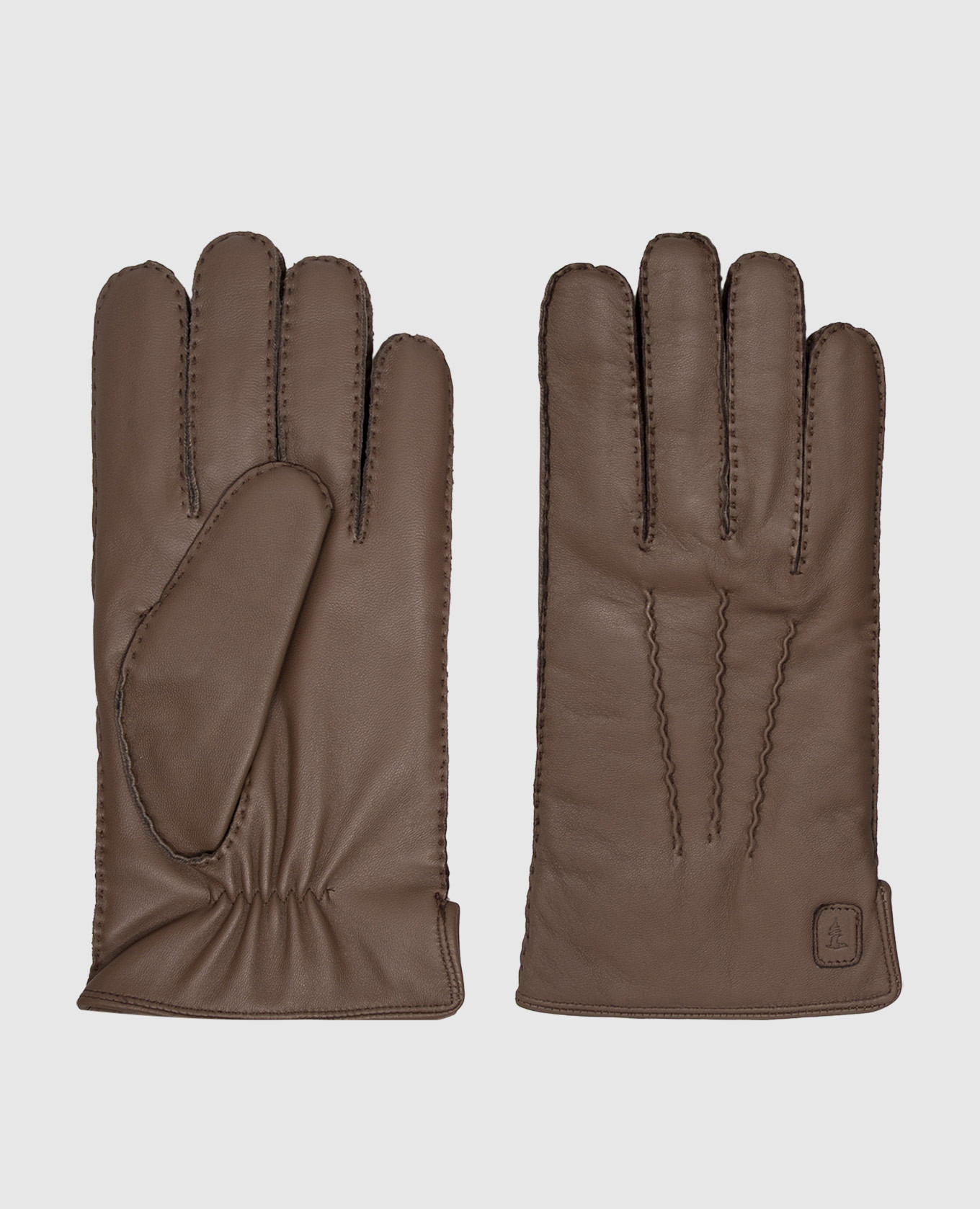 Brown leather gloves